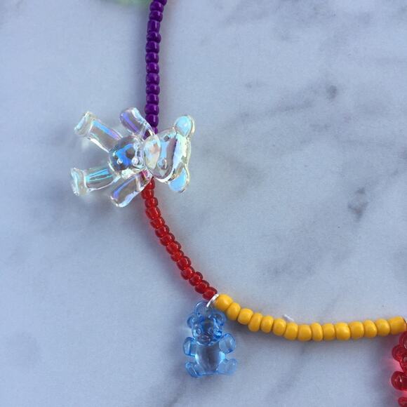 Handmade Kandi Gummy Bear Beaded Necklace - Picture 5 of 11